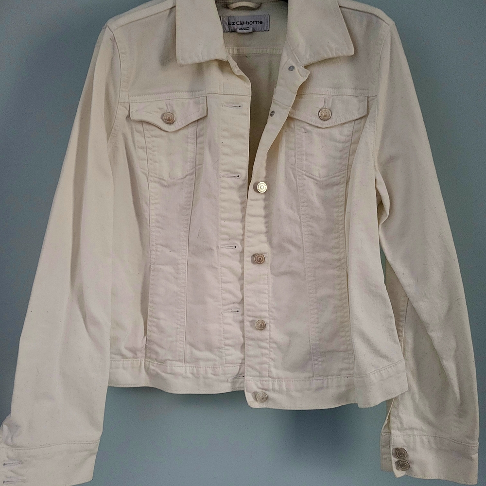 Liz Claiborne Cream Jean Jacket